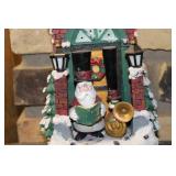 North Pole Caroling Society Musical Figurine with Santa and Brass Instrument