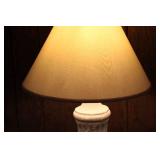 Vintage Table Lamp with Cream Shade and Decorative Base