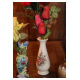 Vintage Decorative Home Decor Collection with Floral Arrangements and Bath Soaps