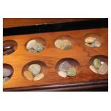 Vintage Mancala Game Set with Colorful Stones