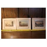 Set of 3 Vintage Framed Prints of Swiss Scenes from 1860