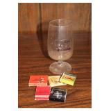 Vintage Einbecher Glass with 5 Assorted Menu Booklets