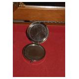 Vintage Wooden Jewelry Box with Mirror and Accessories