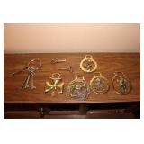 Collection of Vintage Decorative Keys and Medallions