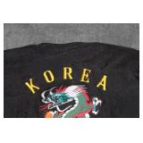 Vintage Black Bomber Jacket with Dragon Embroidery and Korea Design