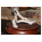 Franklin Mint 1988 Peregrine Falcon Figurine on Wooden Base