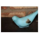 Pair of Vintage Fenton Blue Bird Figurines