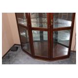 Elegant Curved Glass Display Cabinet with Lights - 73 inches Tall