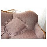 Vintage Loveseat Sofa with Decorative Cushions