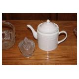 Collection of Decorative Glassware and Teapot Set