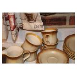 Complete Set of Vintage Omihachiman Whole Wheat Dinnerware - Service for 12