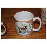 Set of 10 Vintage Coffee Mugs with Floral and Wildlife Designs