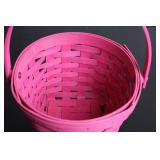 Longaberger Handmade Pink Basket with Handle