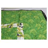 Floral Print Reversible Quilt Bedspread with Matching Throw