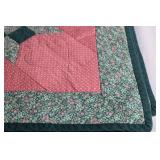 Vintage Quilt with Floral Patterns and Scenic Blocks