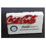 Coca-Cola Vintage Desk Clock with 15 AnnÃ©es de Service