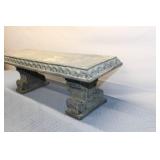 Vintage Decorative Stone Bench with Ornate Columns