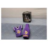 Minnesota Vikings Christmas Tree Ornament with Two Bottle Coolers