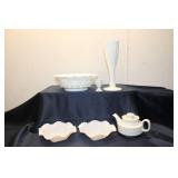 Vintage White Milk Glass Collection Set with Serving Pieces