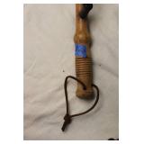 Vintage Handheld Mechanical Tool with Wooden Handle