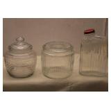 Collection of 8 Vintage Glass Storage Jars and Containers