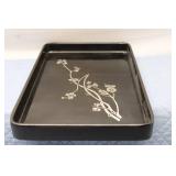 Elegant Rectangular Tray with Floral Design