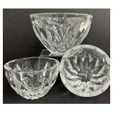 Three Kosta Boda Full Lead Crystal Bowls