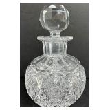 Early American Crystal Petite Decanter and Czech Crystal Candy Dish with Lid