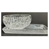 Waterford Crystal Bowl and Waterford Rectangular Platter