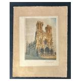 Vintage Notre Dame Unframed Victor Valery Etching