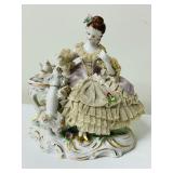 Two Vintage Dresden Style Porcelain Figurines