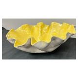 Lovely Vintage Yellow Ruffled Bowl