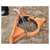 Used Hydraulic Barrel Grabber Attachment with Hoses for Skid Loader