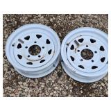 Lot of 2 -  12", 5 Lug Trailer Rims