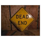 Dead End Road Sign - Reflective Yellow