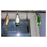 Collection of Vintage Fishing Lures with Rod