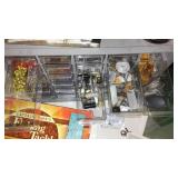 Fishing Tackle Collection with Boxes, Books, and Hooks