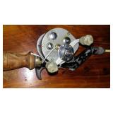 Collection of 4 Vintage Fishing Rods with Reels - Pflueger (2), The Captain and Shakespeare Models