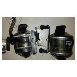 Collection of 11 Fishing Reels including Zebco, True Temper, and Daiwa