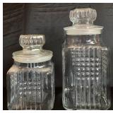 Vintage Lidded Glass Canisters and Storage Jars