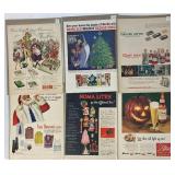 Vintage Holiday Advertisements from Various Years and Brands