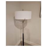 Modern Floor Lamp. Black & Brushed Nickle Silver.