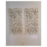 A pair of Uttermost "In the Loop" 2-Pc Gold Finish Metal Wall Art.