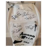 Dozens of Autographs. Golf Bag. Tom Watson, Naomi Judd, Tom Byrum, Ernest Borgnine, Wynonna Judd, Oak Ridge Boys many others.