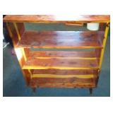 Vintage Wood Bookshelf and Display Stand Set