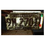 Vintage Minnesota License Plates and More. Years ranging 1924-1962