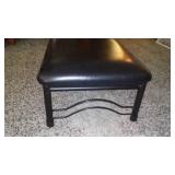 Entertainment Stand and Black Faux Leather Stools (2)