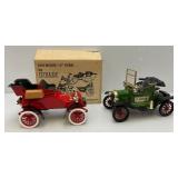 Vintage Jim Beam 1903 Model A (In Original Box) & 1913 Model T Collectible Car Decanters (EMPTY)