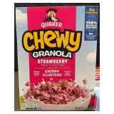 Set of 4 Quaker Chewy Granola Cereal Boxes - Strawberry Flavor