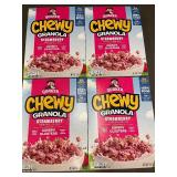 Set of 4 Quaker Chewy Granola Cereal Boxes - Strawberry Flavor